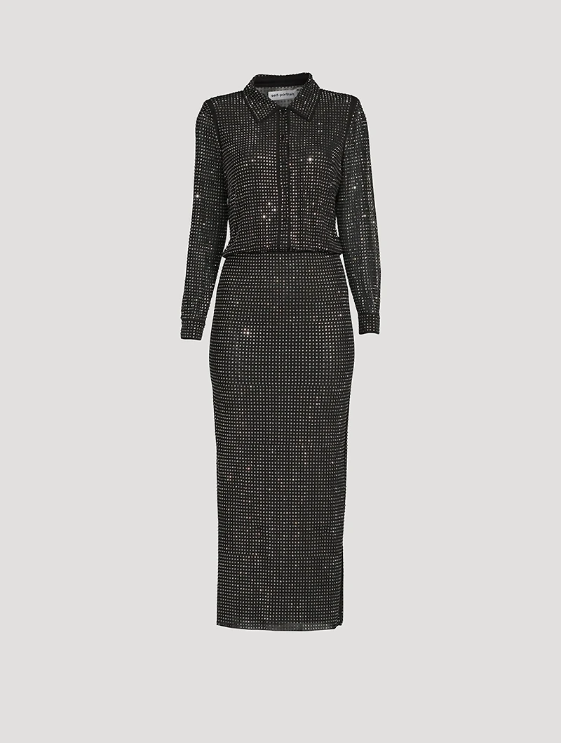 Crystal Mesh Shirt Dress