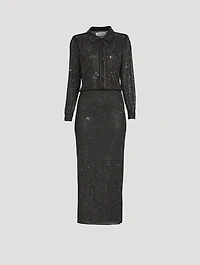 Crystal Mesh Shirt Dress