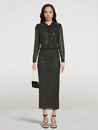 Crystal Mesh Shirt Dress