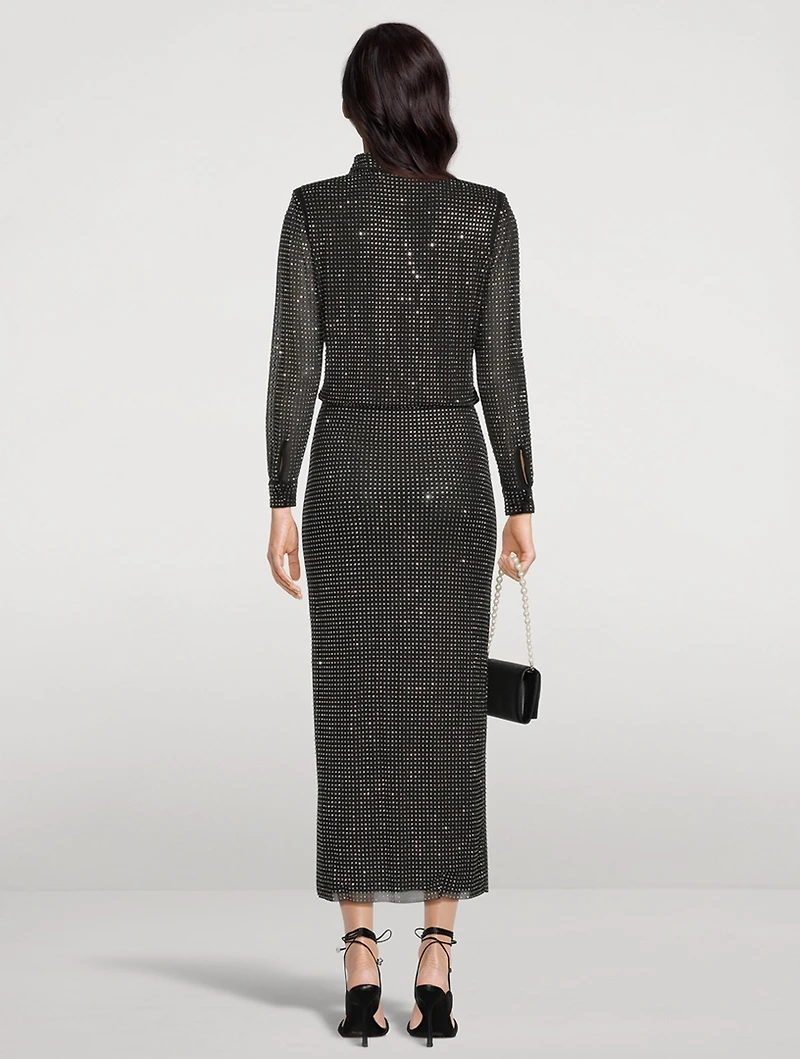 Crystal Mesh Shirt Dress