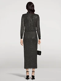 Crystal Mesh Shirt Dress
