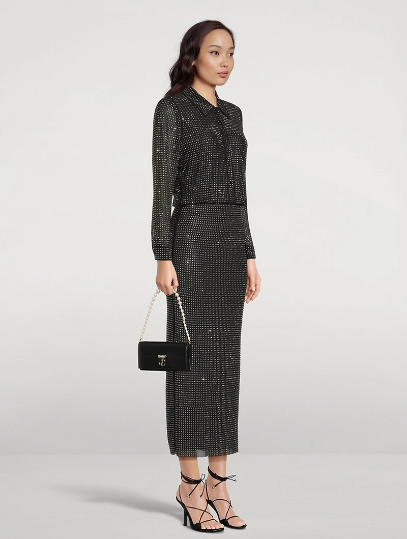 Crystal Mesh Shirt Dress
