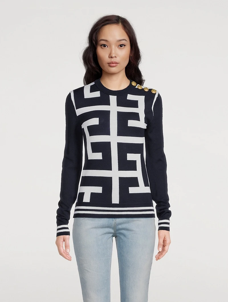 Maxi Monogram Wool Sweater