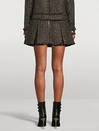 Lurex Tweed Pleated Mini Skirt