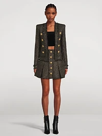 Lurex Tweed Pleated Mini Skirt