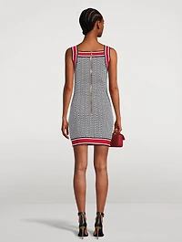 Buttoned Monogram Knit Mini Dress