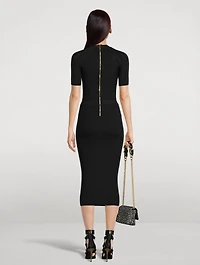 Short-Sleeve Knit Midi Dress
