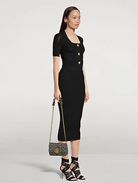 Short-Sleeve Knit Midi Dress
