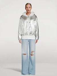Eaton Reversible Metallic Faux Fur Hoodie