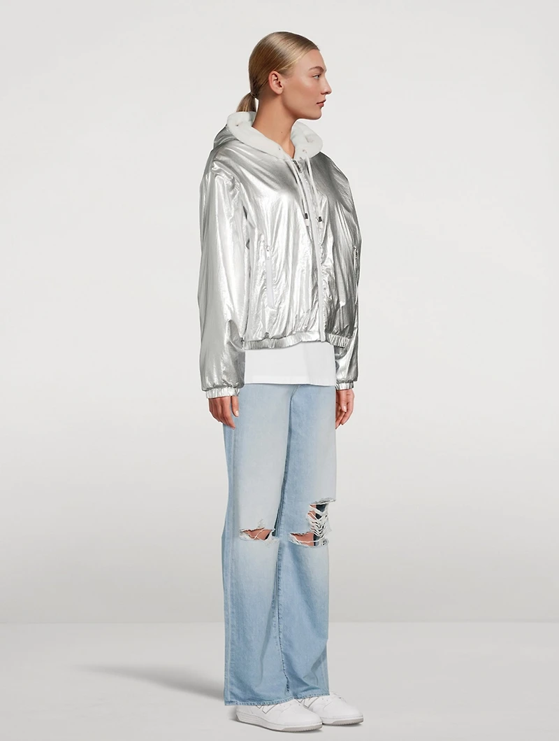 Eaton Reversible Metallic Faux Fur Hoodie