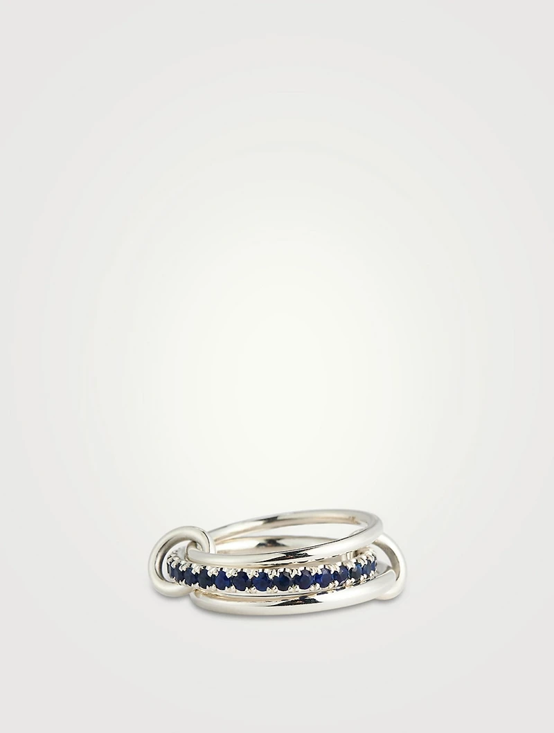 Petunia Bleu Silver Ring With Blue Sapphire