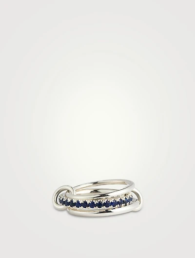 Petunia Bleu Silver Ring With Blue Sapphire