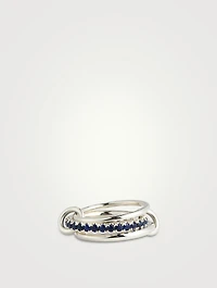 Petunia Bleu Silver Ring With Blue Sapphire