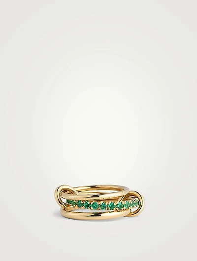 Petunia Emerald 18K Gold Ring With Emeralds