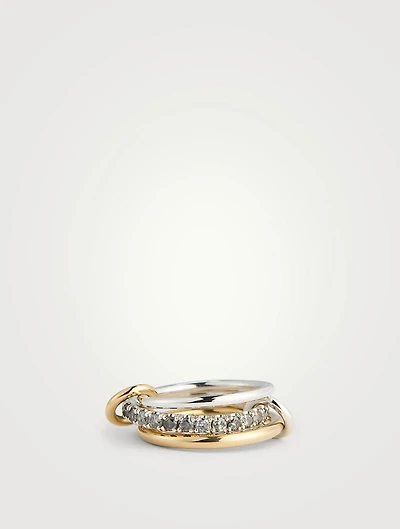 Petunia SG Gris Silver Ring With Grey Diamonds