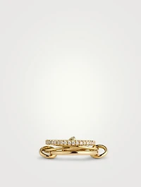 Pisces Pave 18K Gold Ring With Diamonds