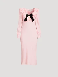 Silk-Blend Midi Dress