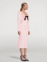 Silk-Blend Midi Dress