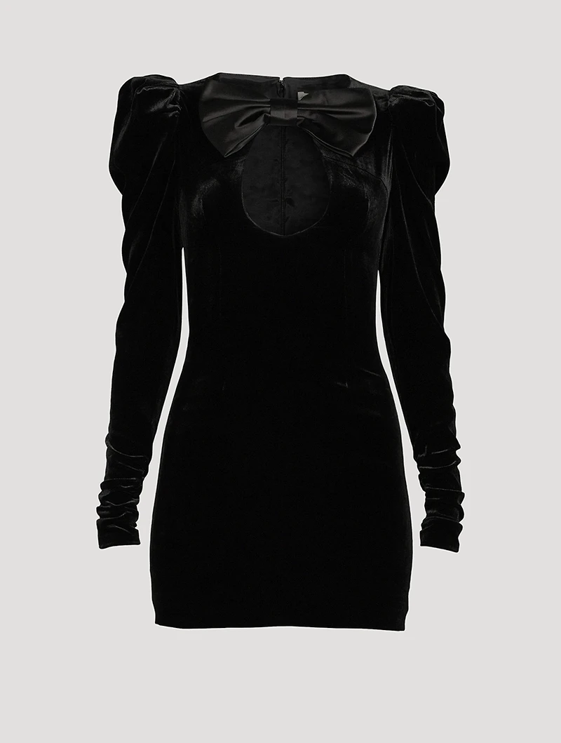 Keyhole Velvet Mini Dress