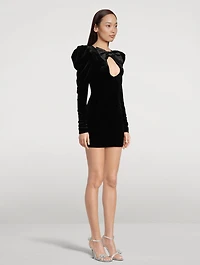 Keyhole Velvet Mini Dress