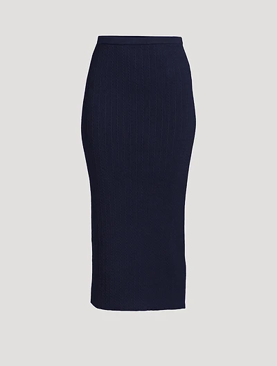 Ribbed Pencil Skirt