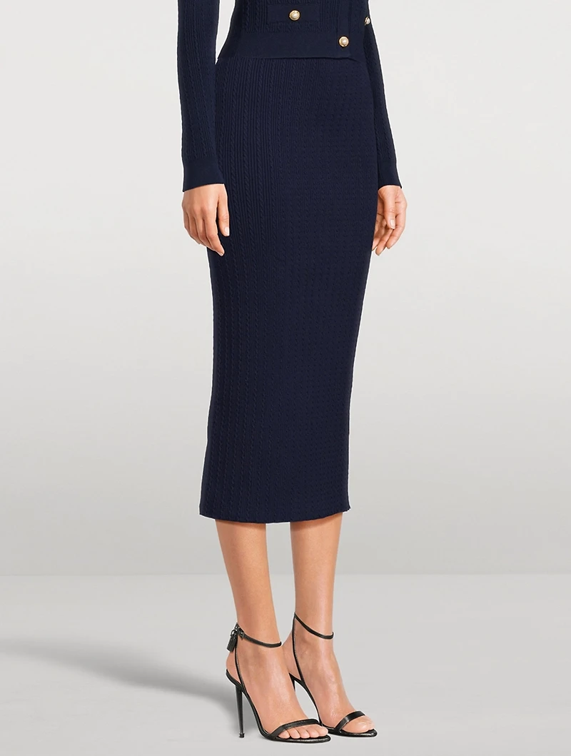 Ribbed Pencil Skirt