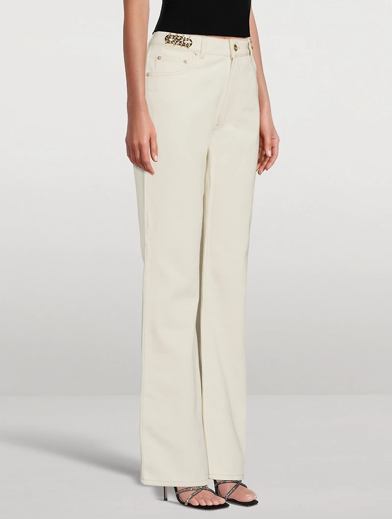 Paillette-Embellished Flared Jeans