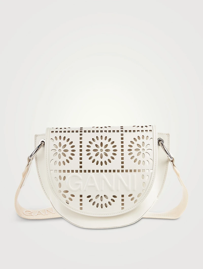 Banner Perforated Leather Saddle Bag