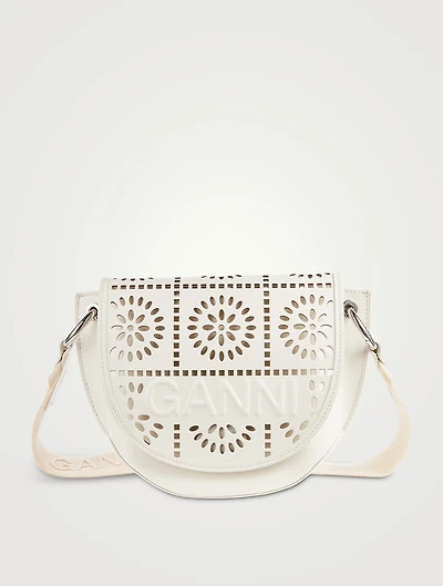 Banner Perforated Leather Saddle Bag