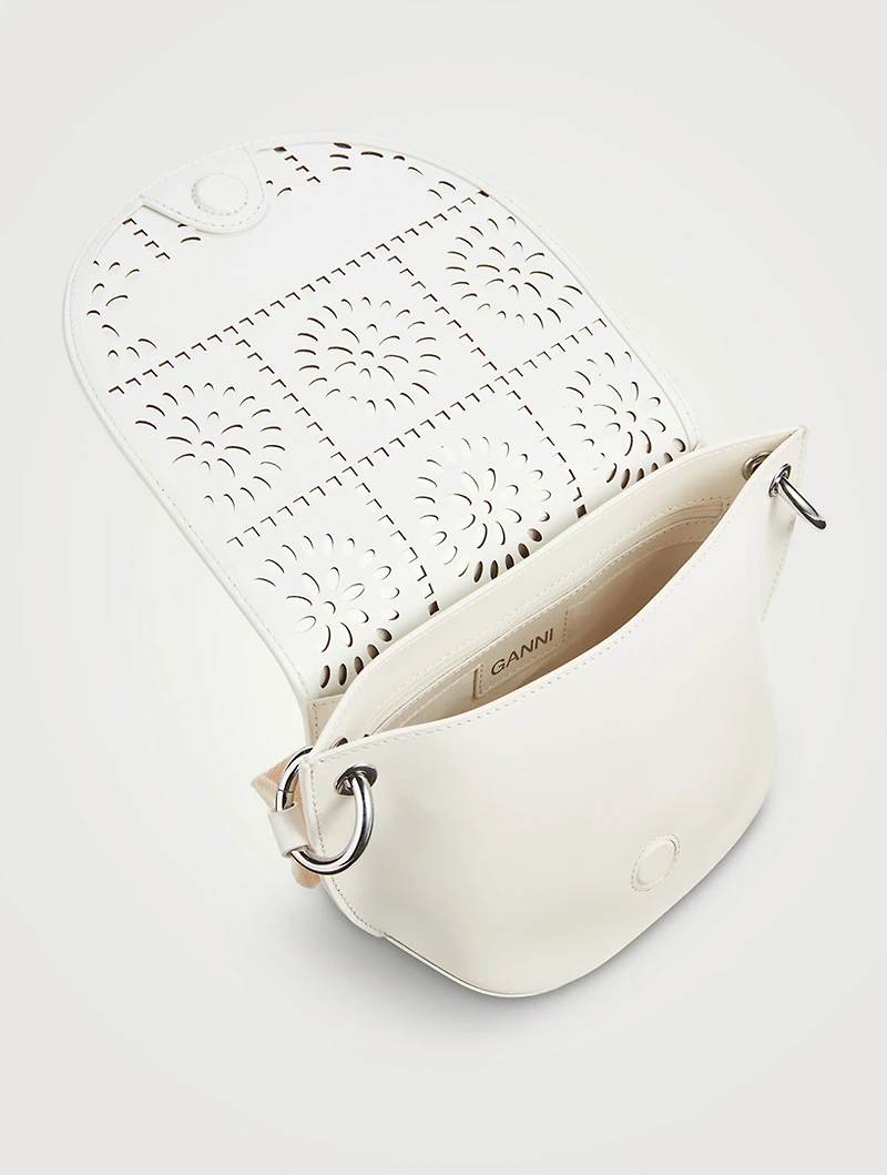 Banner Perforated Leather Saddle Bag