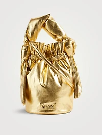 Occasion Metallic Crossbody Bucket Bag