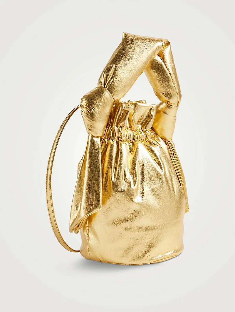 Occasion Metallic Crossbody Bucket Bag