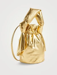 Occasion Metallic Crossbody Bucket Bag