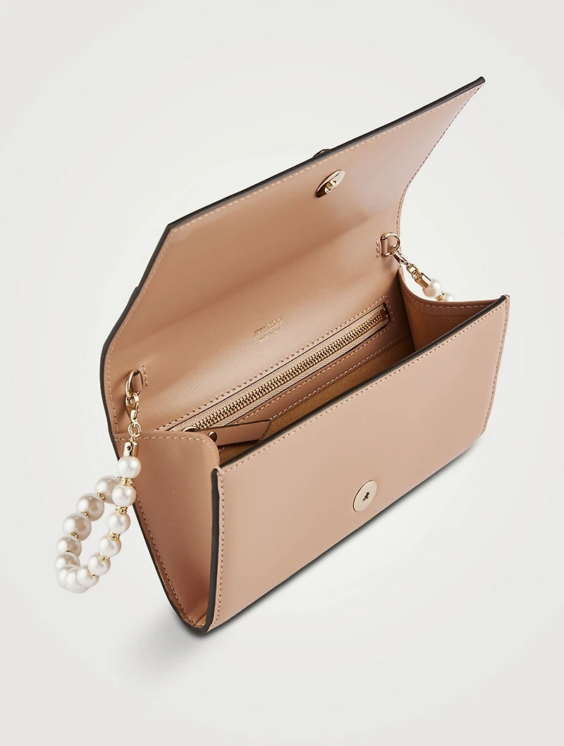 Avenue Leather Pearl-Chain Wallet