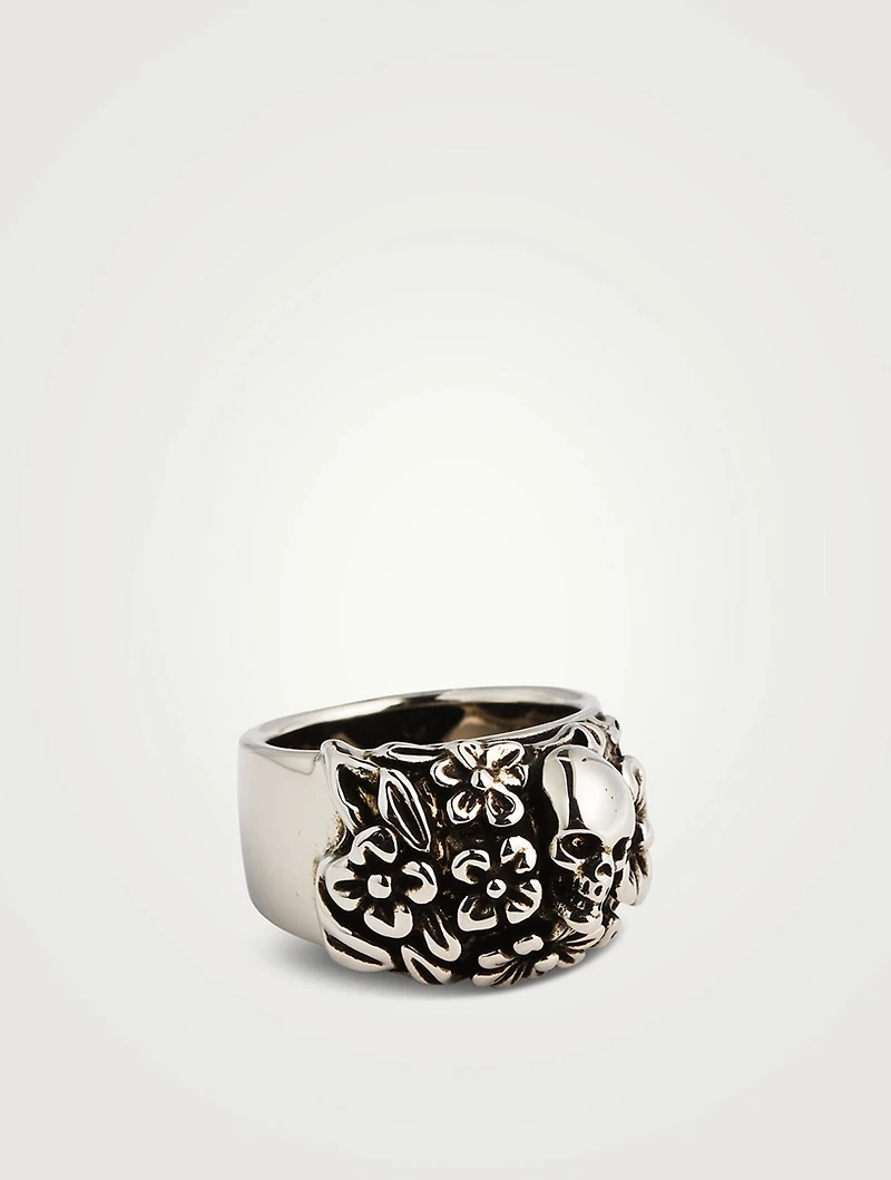 Floral Skull Ring