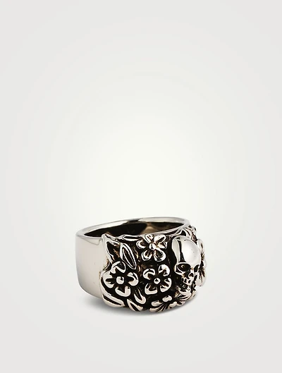 Floral Skull Ring