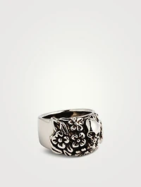 Floral Skull Ring