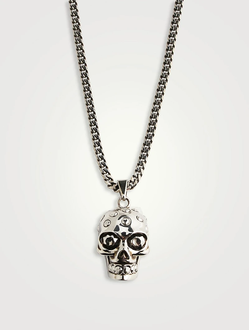 Curb Chain Skull Necklace