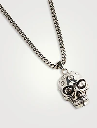 Curb Chain Skull Necklace