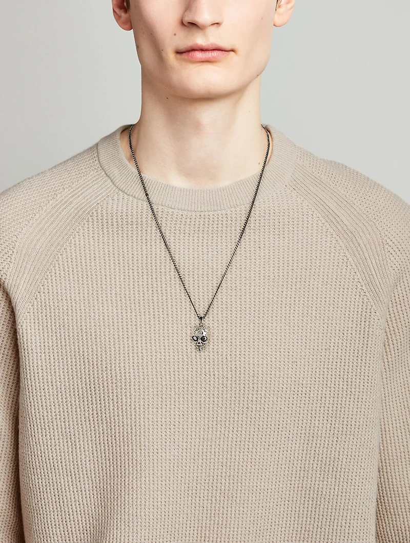 Curb Chain Skull Necklace