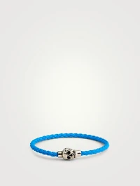 Braided Leather Skull Bracelet
