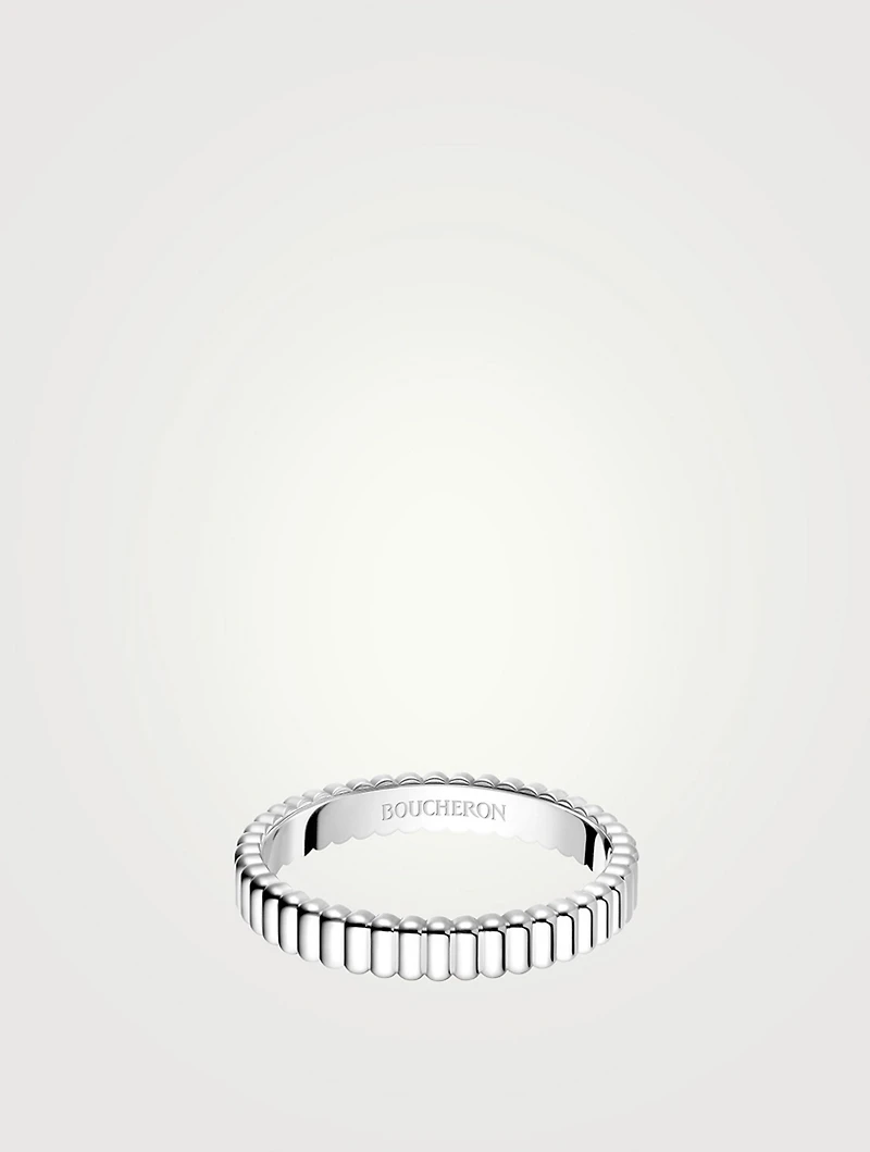 Quatre Grosgrain White Gold Ring