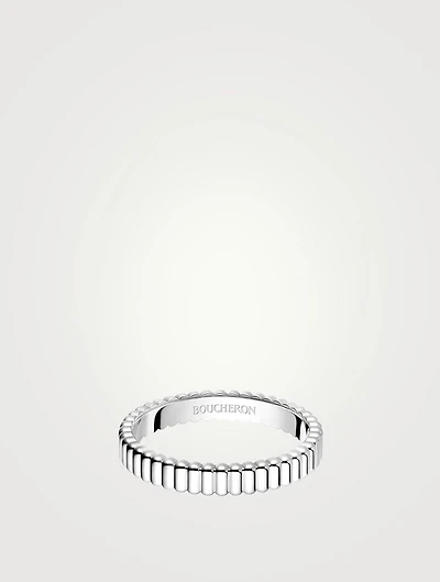 Quatre Grosgrain White Gold Ring