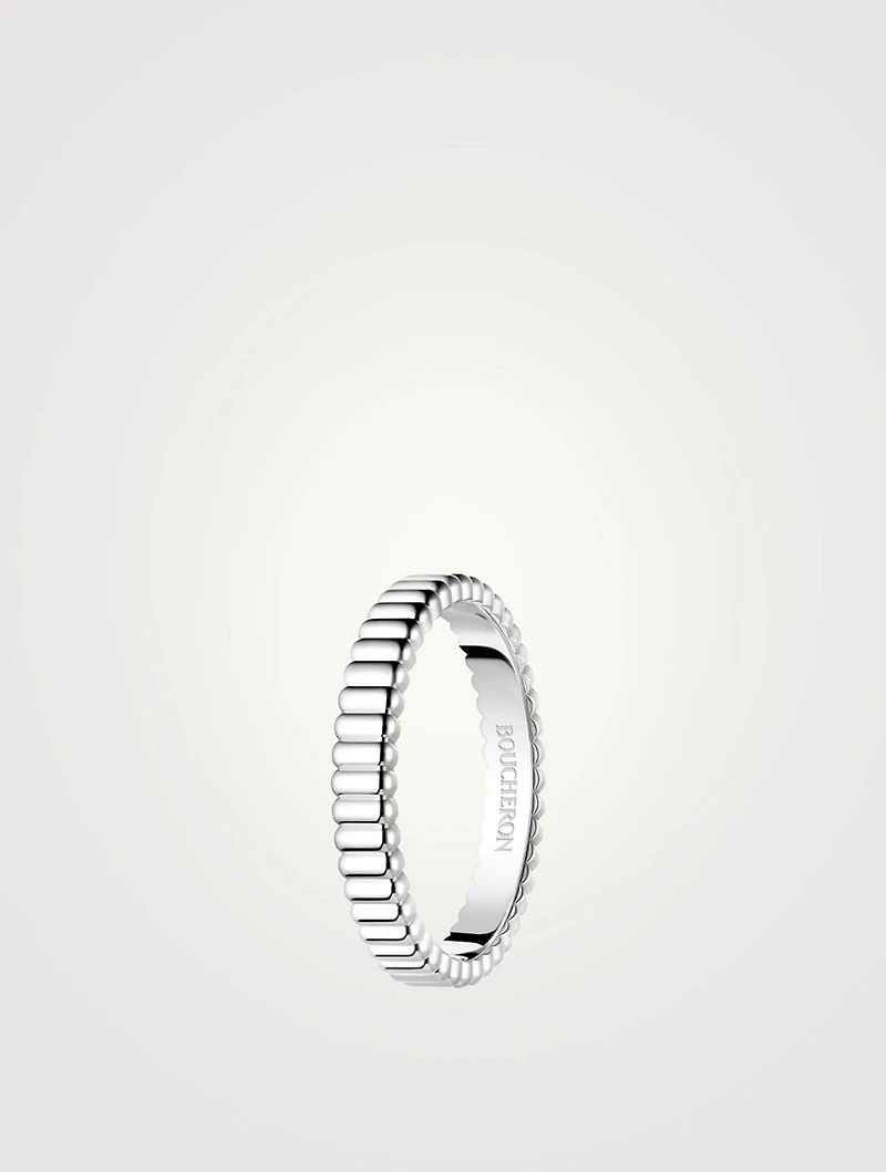 Quatre Grosgrain White Gold Ring