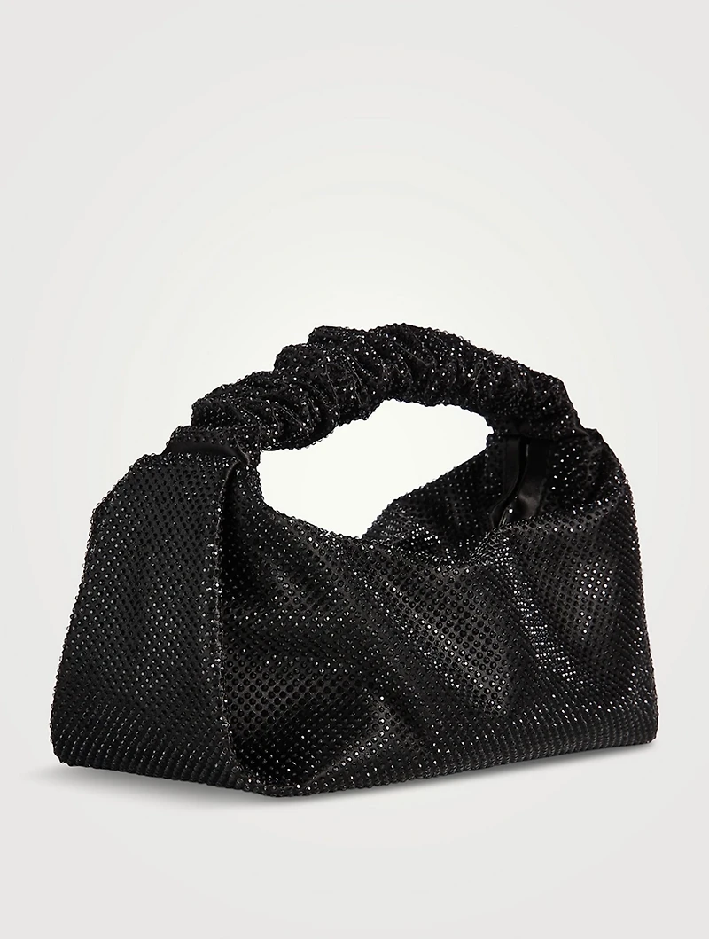 Mini Scrunchie Embellished Satin Shoulder Bag