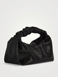 Mini Scrunchie Embellished Satin Shoulder Bag