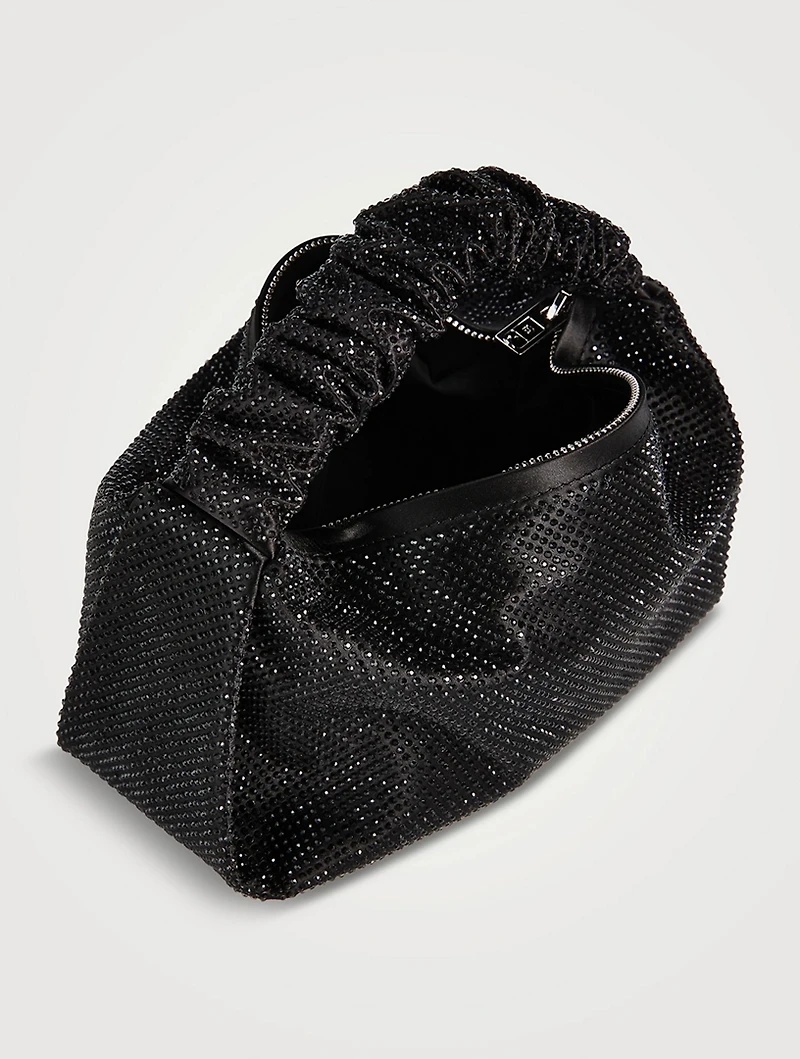Mini Scrunchie Embellished Satin Shoulder Bag