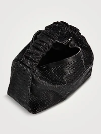 Mini Scrunchie Embellished Satin Shoulder Bag