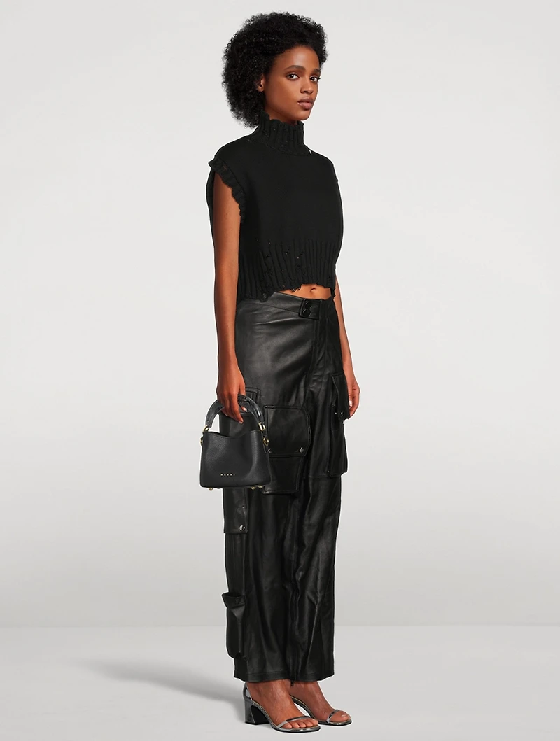 Mini Leather Venice Bucket Bag
