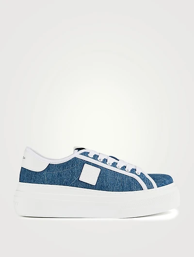 City Denim Platform Sneakers